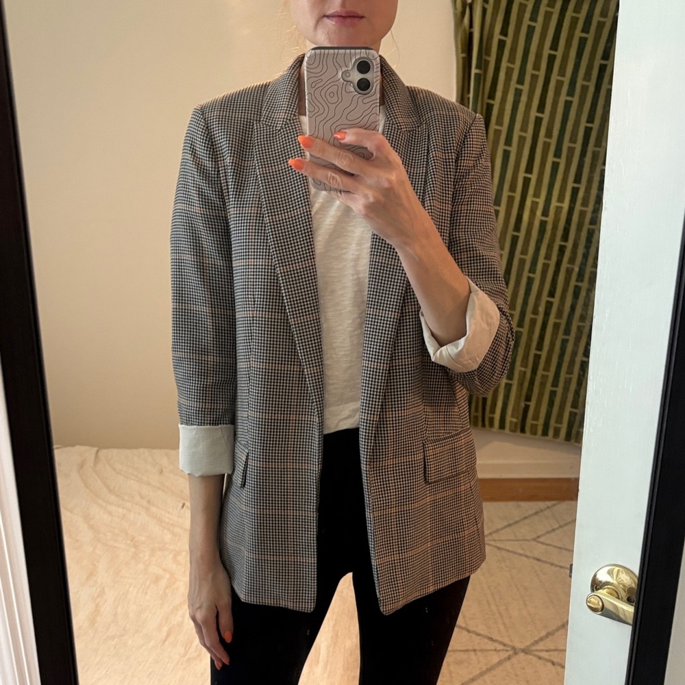 H&M Houndstooth Checkered Blazer